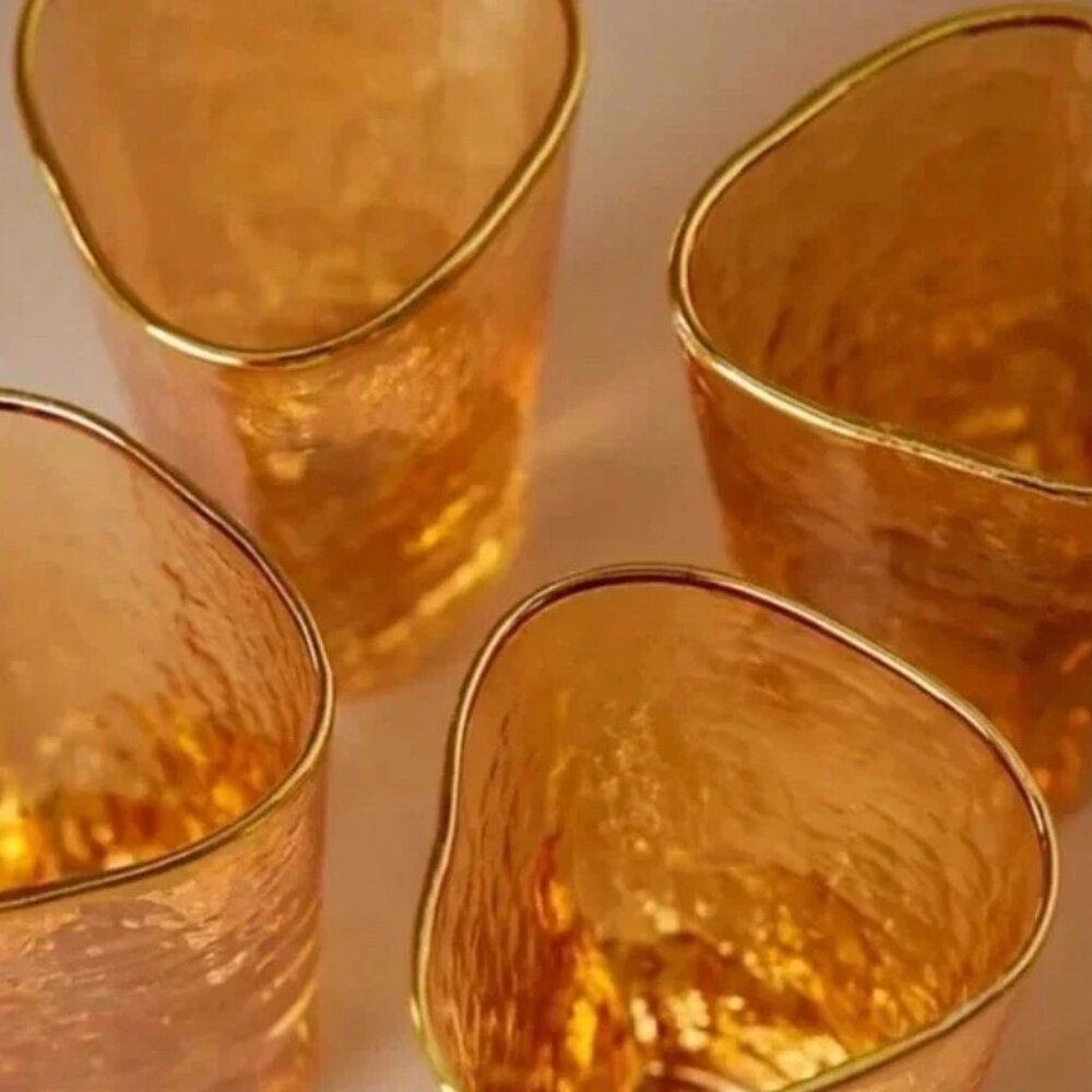 Anthropologie Zaza Collection Honey Luster Shot Glasses Set Of 2 - Picture 6 of 6